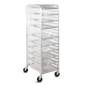 Pan Rack Cover 52 x 83 Inch. Pack of 50 Disposable Bun Pan Rack Cover. 15 Mil Plastic Bread Rack Cover with Star Seal Top. Waterproof Baking Rack Cove