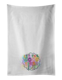 NEW Let the Good Times Roll Mardi Gras Kitchen Towel Set of 2 White Dish Towels Decorative Bathroom Hand towel for Hand, Face, Hair, Yoga, Tea