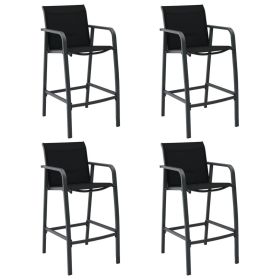 Patio Bar Chairs 4 pcs Black Textilene