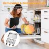 1500W Electric Indoor Grill 2 in 1 Electric BBQ Gill with Grill Net Removable Plate 5 Temperature Control 3 Small Trays Dishwasher Safe